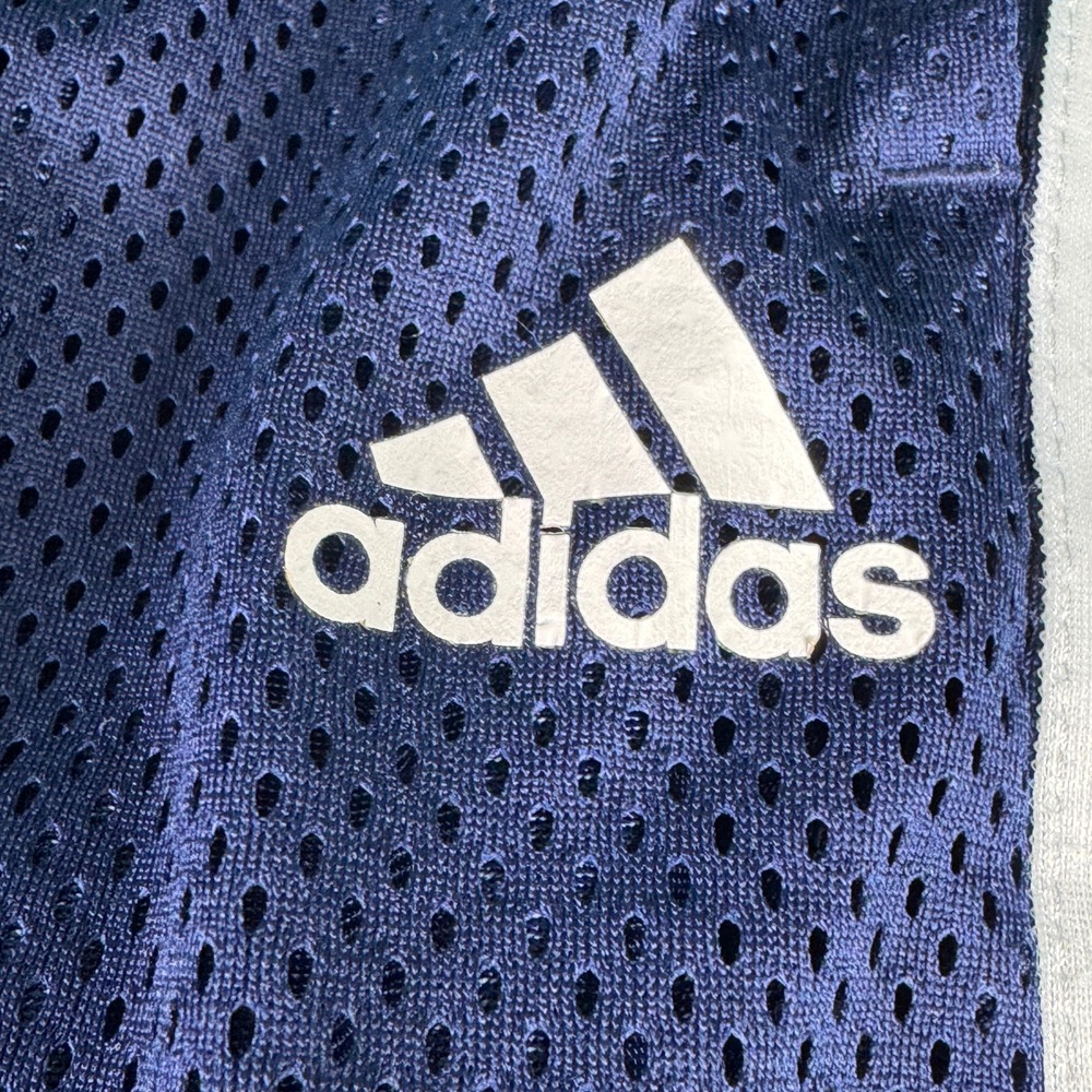 Adidas‎ Basketball Mesh Pants XL 4XO Navy Blue White Stripe Athletic Drawstring - Picture 2 of 12
